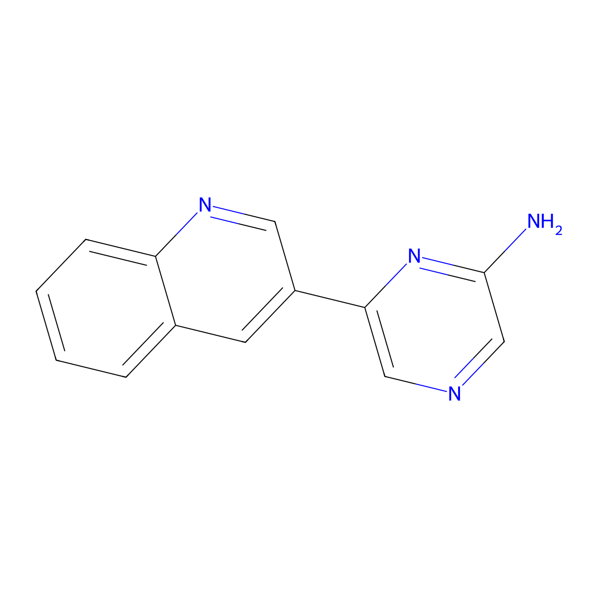 6-Quinolin-3-ylpyrazin-2-amine molecular structure, CAS 1454654-30-8