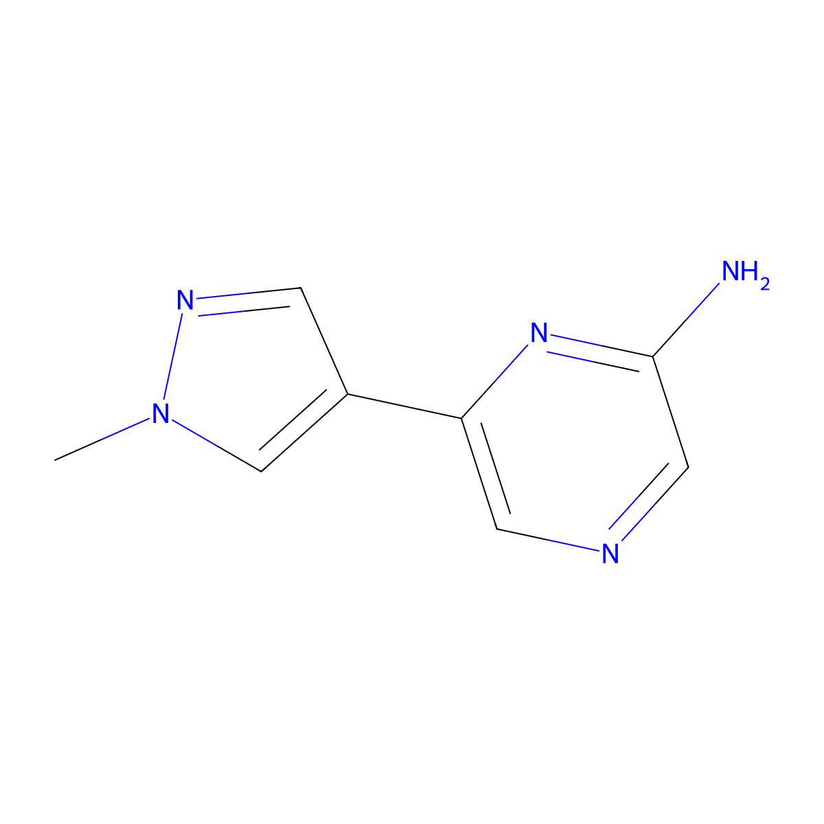 6-(1-Methylpyrazol-4-yl)pyrazin-2-amine molecular structure, CAS 1454654-39-7
