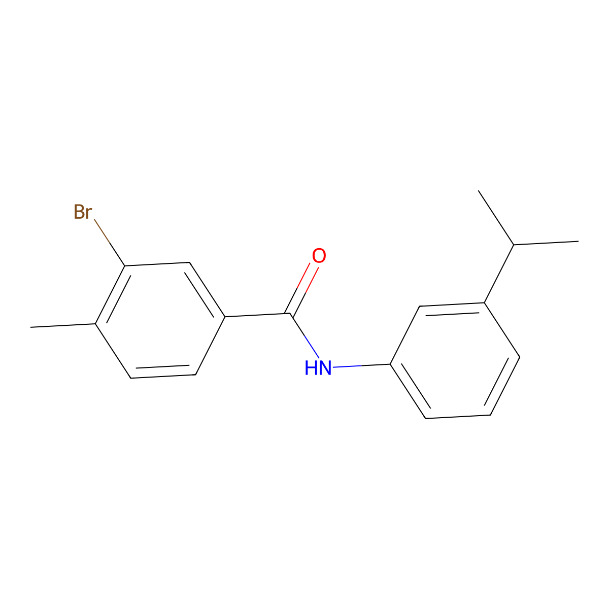 3-bromo-4-methyl-N-(3-propan-2-ylphenyl)benzamide molecular structure, CAS 1454657-54-5