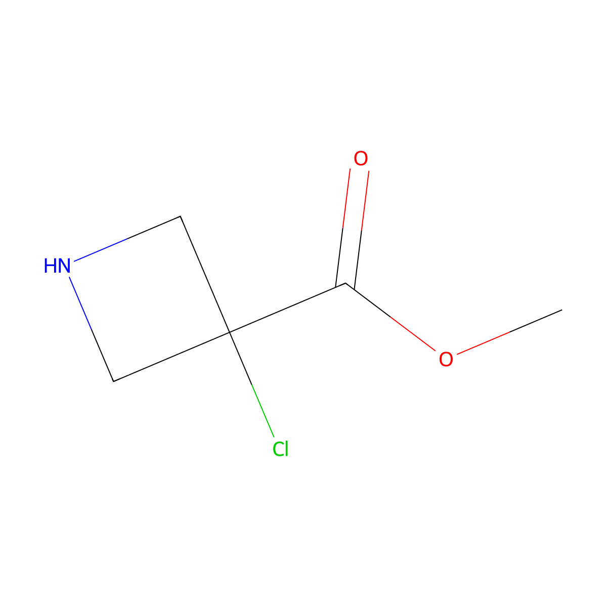 Methyl 3-chloroazetidine-3-carboxylate molecular structure, CAS 1454659-82-5