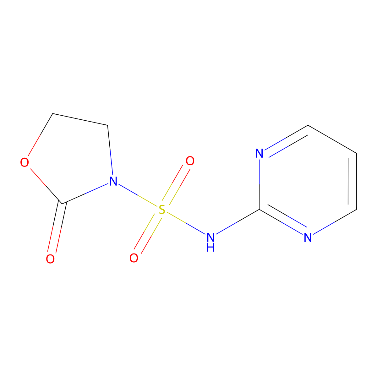 2-oxo-N-(pyrimidin-2-yl)oxazolidine-3-sulfonamide molecular structure, CAS 1454667-36-7