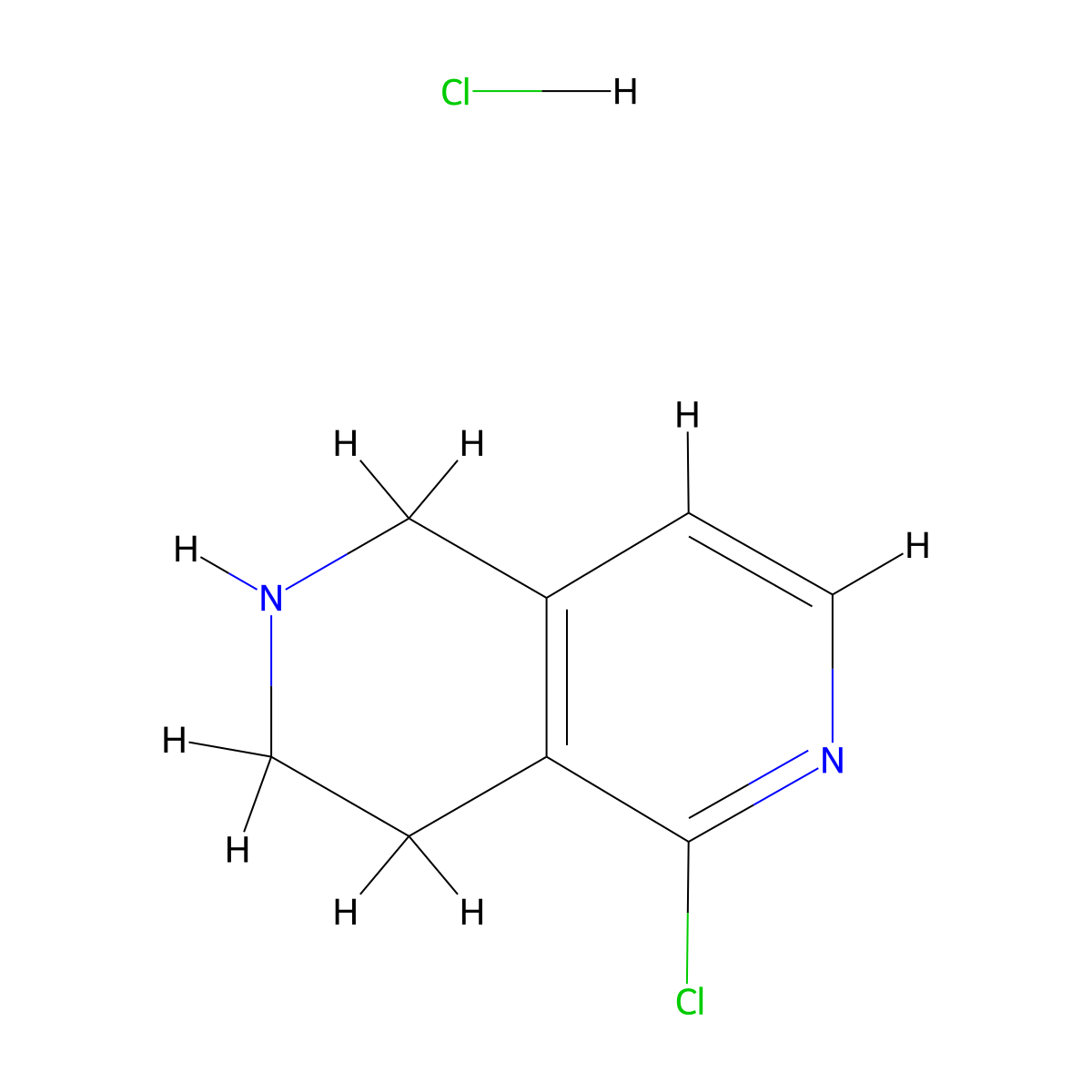 5-Chloro-1,2,3,4-tetrahydro-2,6-naphthyridine hydrochloride molecular structure, CAS 1454667-99-2