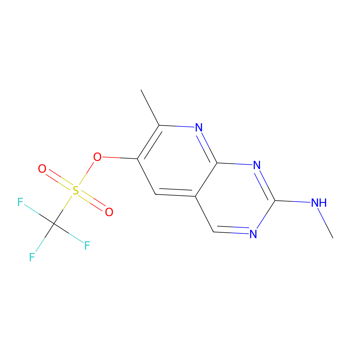 7-Methyl-2-(methylamino)pyrido[2,3-d]pyrimidin-6-yl trifluoromethanesulfonate molecular structure, CAS 1454682-77-9