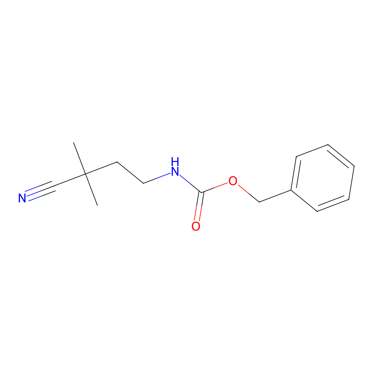 Benzyl (3-cyano-3-methylbutyl)carbamate molecular structure, CAS 1454688-77-7