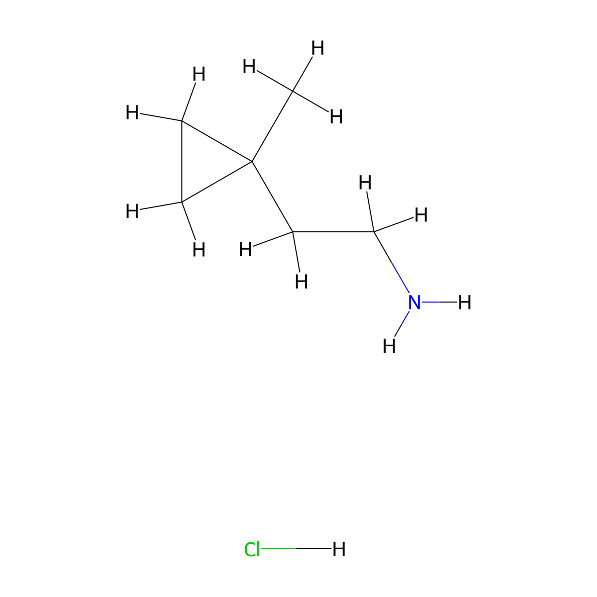 2-(1-Methylcyclopropyl)ethan-1-amine hydrochloride molecular structure, CAS 1454690-72-2