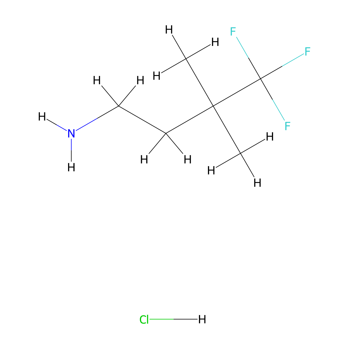 4,4,4-Trifluoro-3,3-dimethylbutan-1-amine hydrochloride molecular structure, CAS 1454690-74-4