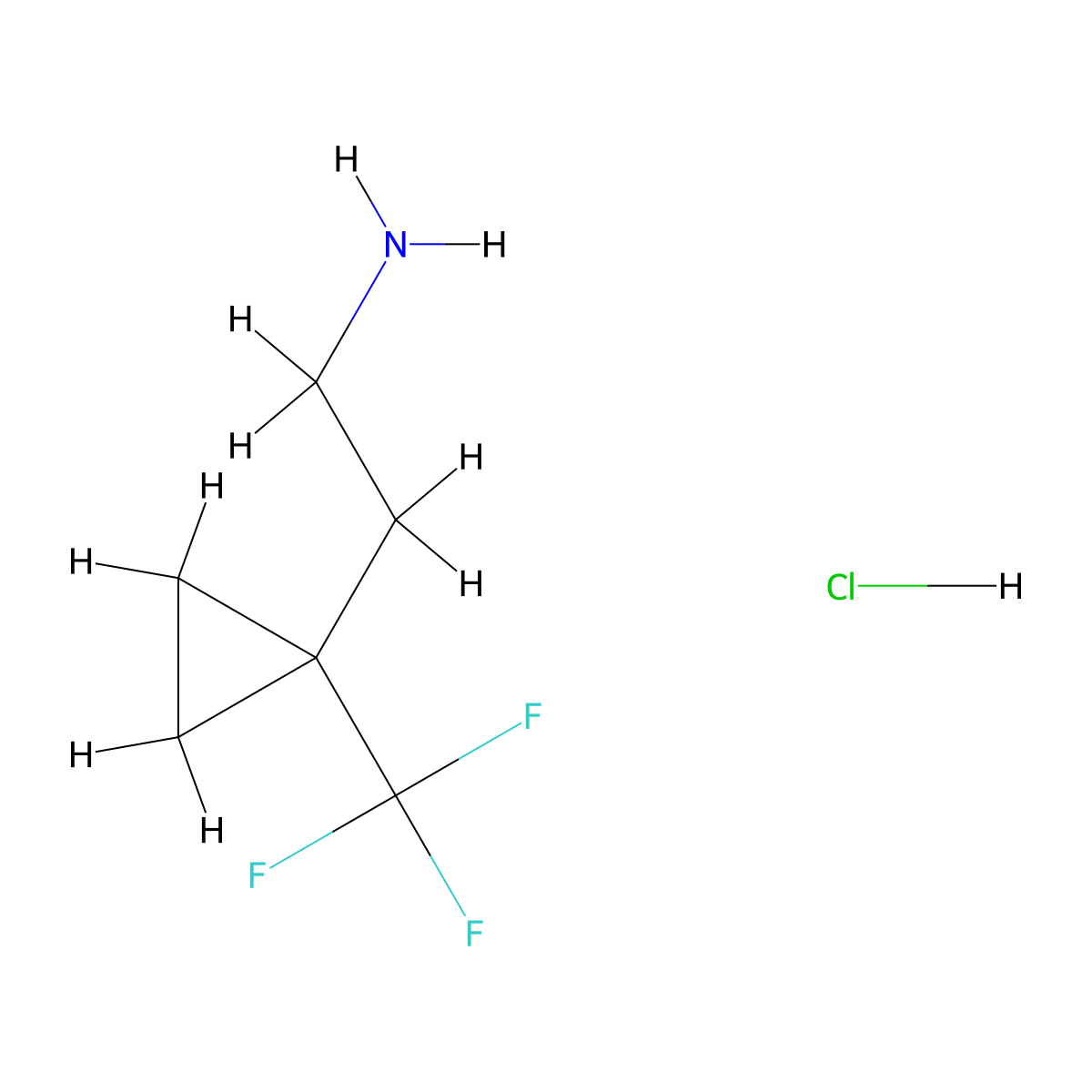 2-(1-(Trifluoromethyl)cyclopropyl)ethan-1-amine hydrochloride molecular structure, CAS 1454690-80-2