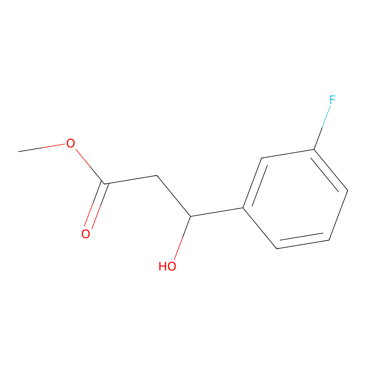 Methyl (s)-3-(3-fluorophenyl)-3-hydroxypropanoate molecular structure, CAS 1454691-23-6