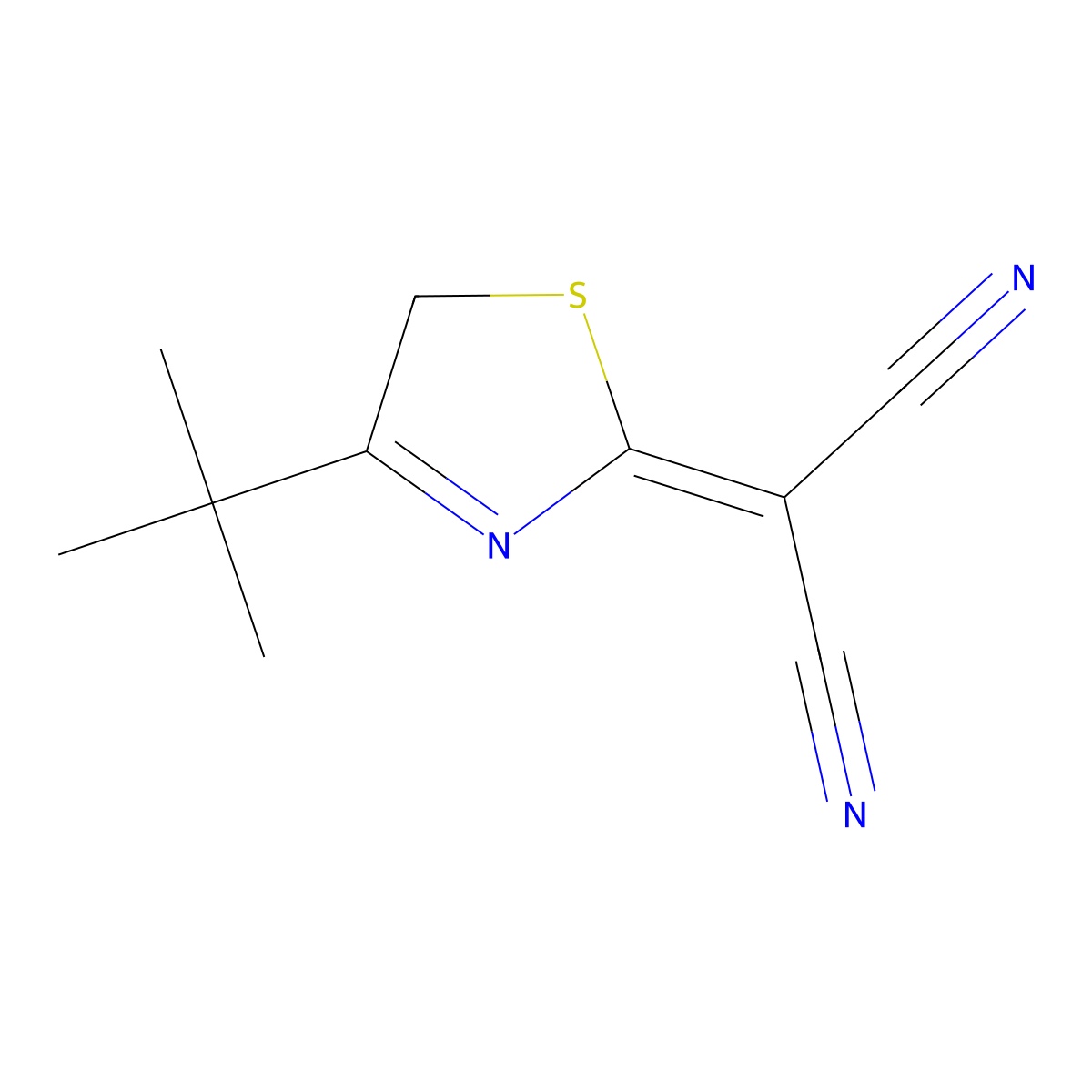 2-(4-(Tert-butyl)thiazol-2(5H)-ylidene)malononitrile molecular structure, CAS 1454712-08-3