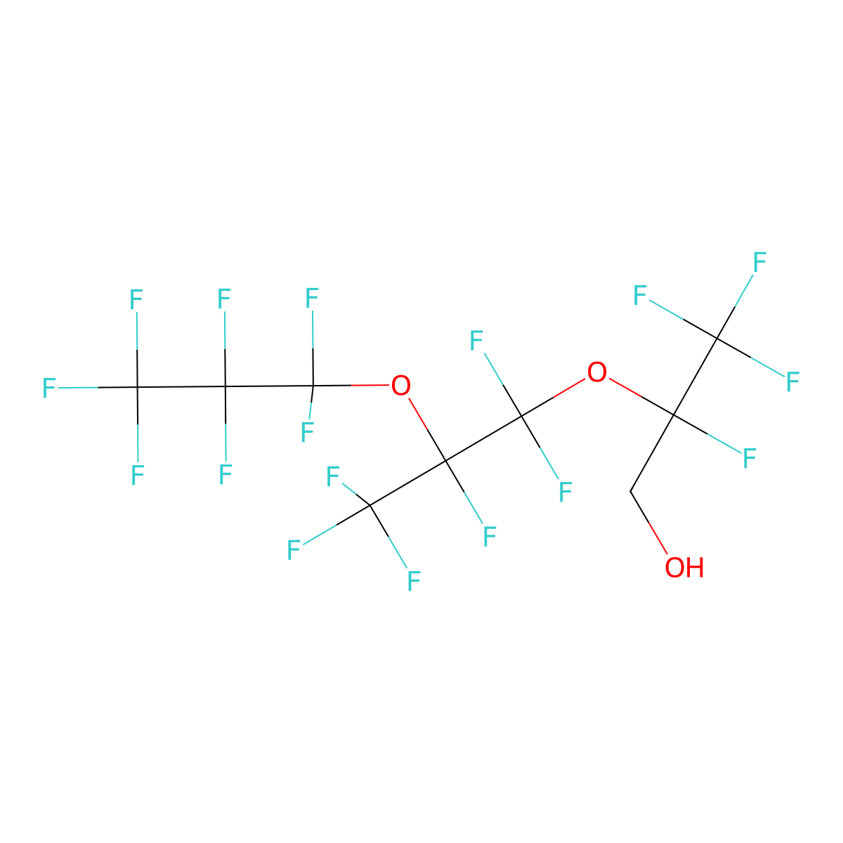 1H,1H-2,5-Bis(trifluoromethyl)-3,6-dioxa-perfluorononanol molecular structure, CAS 14548-74-4