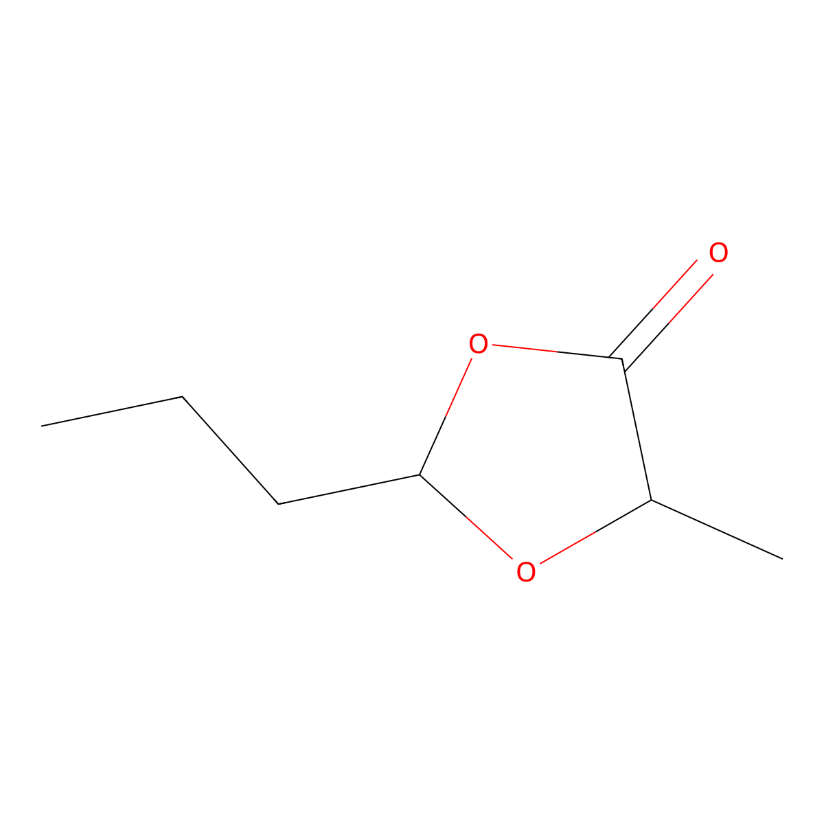 5-Methyl-2-propyl-1,3-dioxolan-4-one molecular structure, CAS 14548-91-5