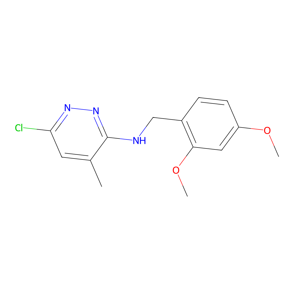 6-Chloro-N-[(2,4-dimethoxyphenyl)methyl]-4-methyl-3-pyridazinamine molecular structure, CAS 1454814-43-7