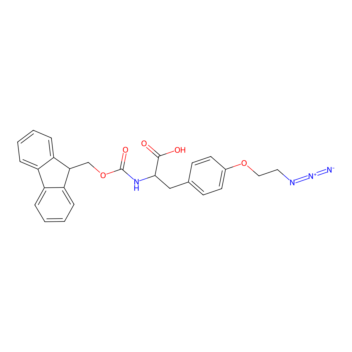 Fmoc-L-Tyr(2-azidoethyl)-OH molecular structure, CAS 1454816-10-4