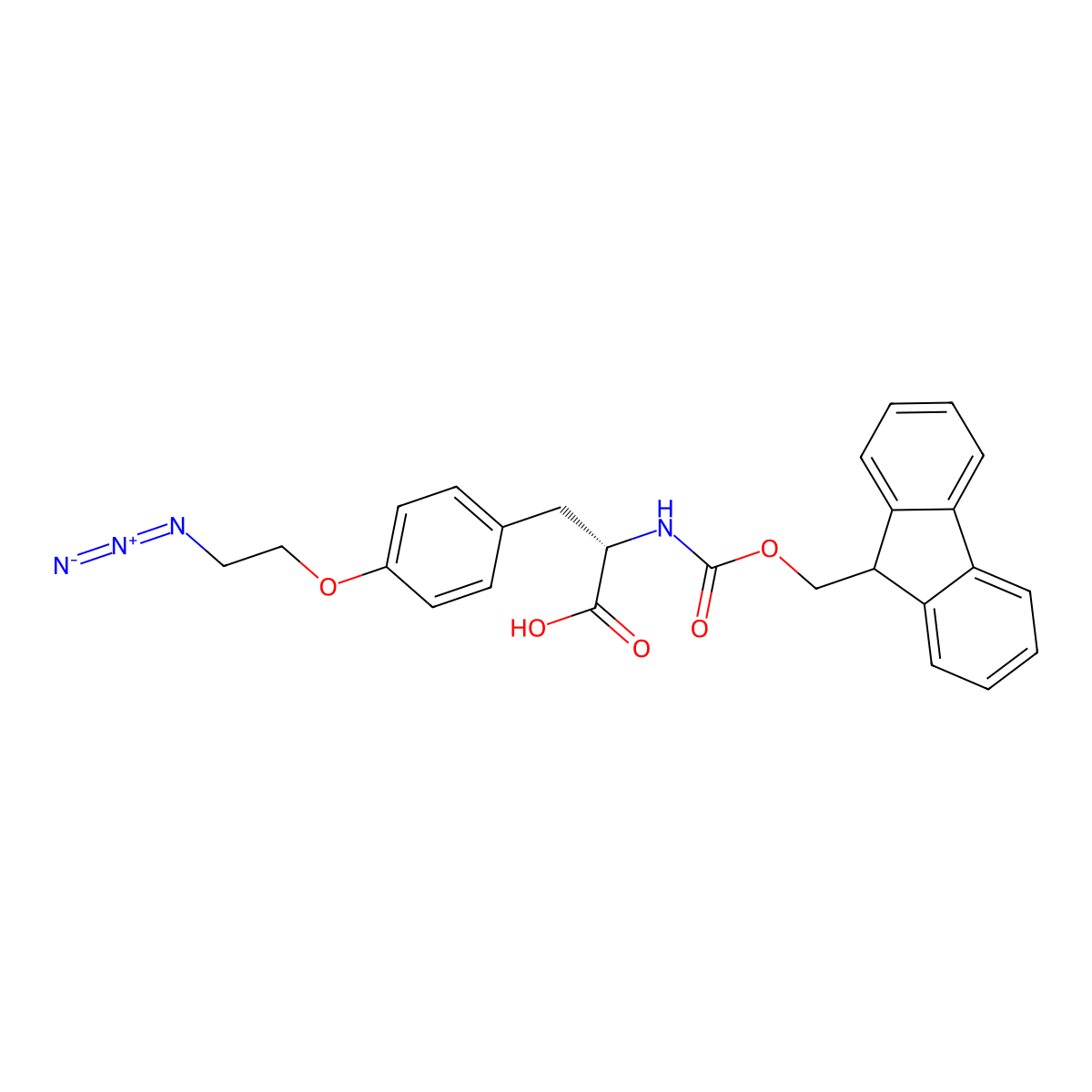 Fmoc-L-Tyr(2-azidoethyl)-OH molecular structure, CAS 1454816-10-4