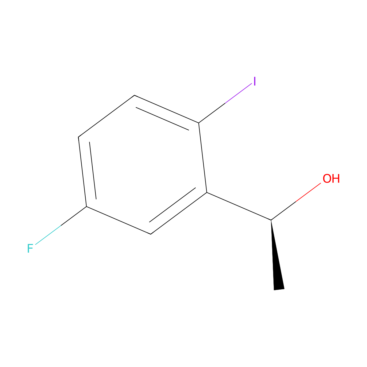 (S)-1-(5-Fluoro-2-iodophenyl)ethan-1-ol molecular structure, CAS 1454847-96-1