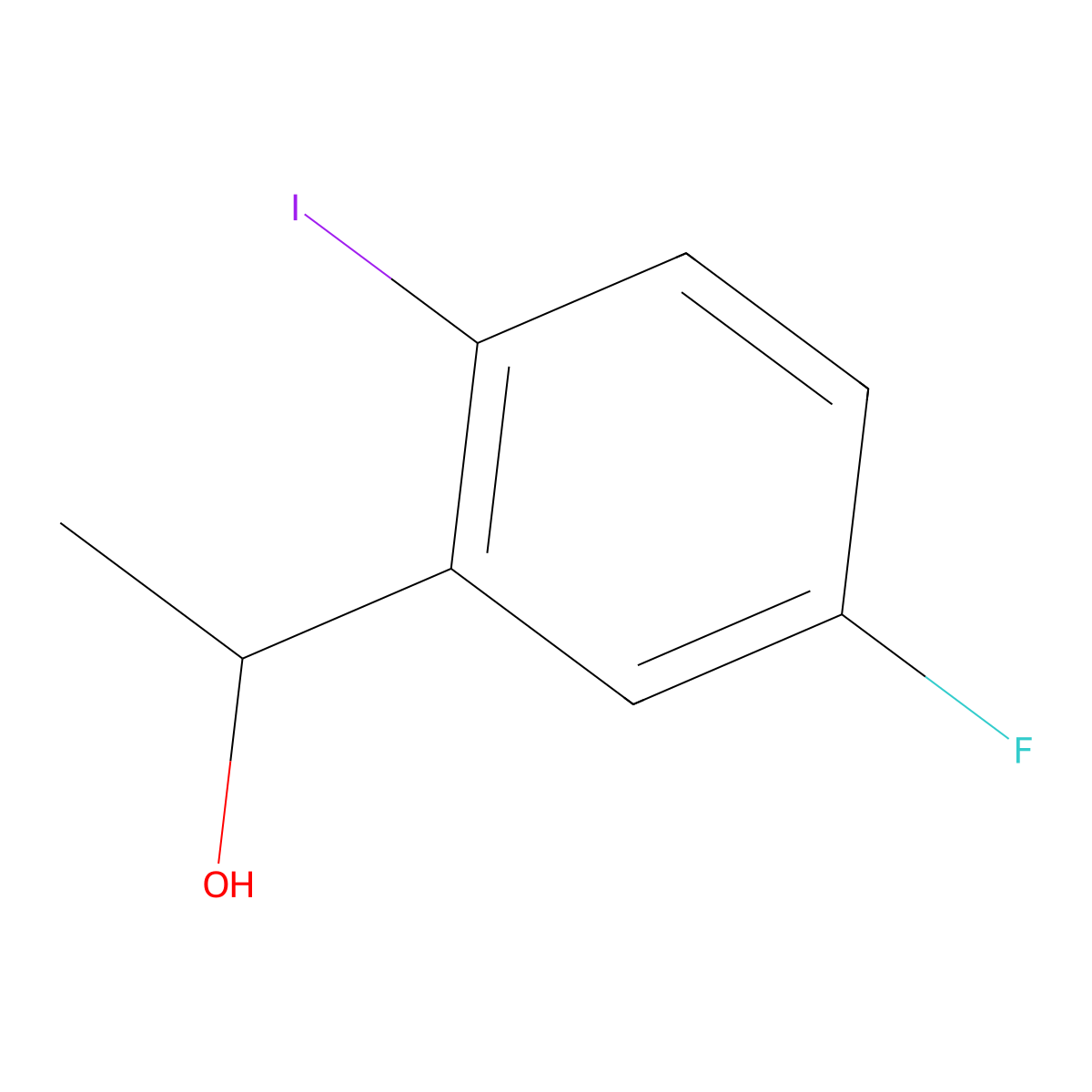 1-(5-Fluoro-2-iodophenyl)ethanol molecular structure, CAS 1454848-01-1