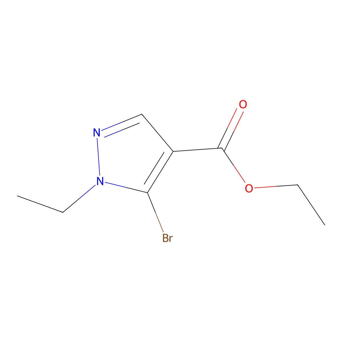 ethyl 5-bromo-1-ethyl-1H-pyrazole-4-carboxylate molecular structure, CAS 1454848-49-7