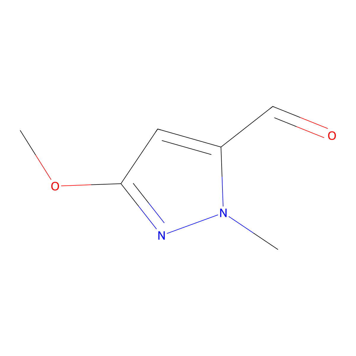 3-methoxy-1-methyl-1H-pyrazole-5-carbaldehyde molecular structure, CAS 1454849-88-7