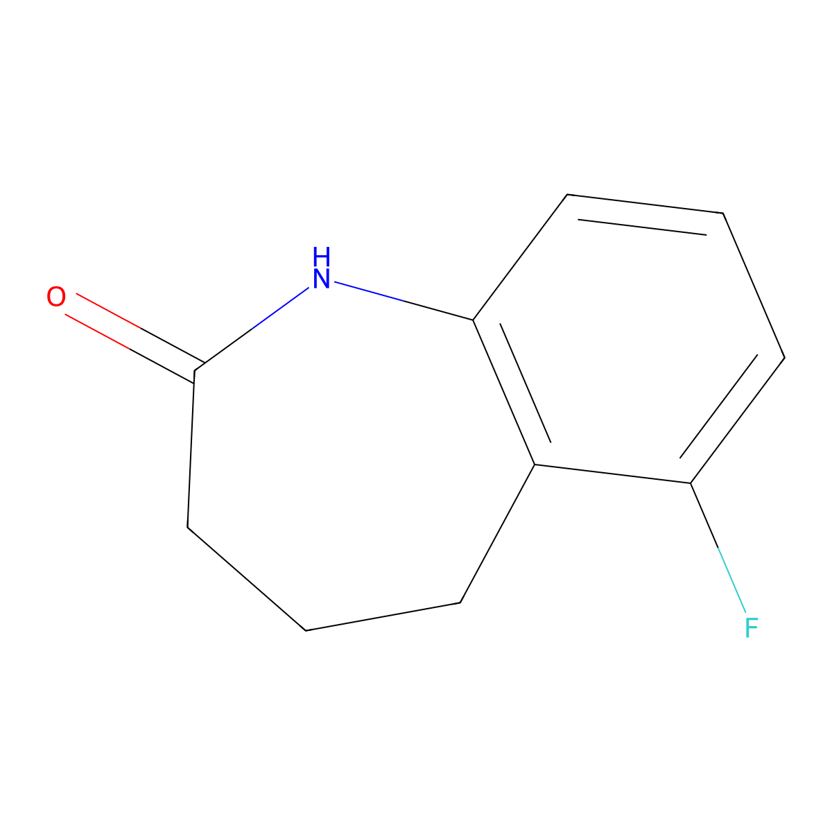 6-fluoro-4,5-dihydro-1H-benzo[b]azepin-2(3H)-one molecular structure, CAS 145485-58-1