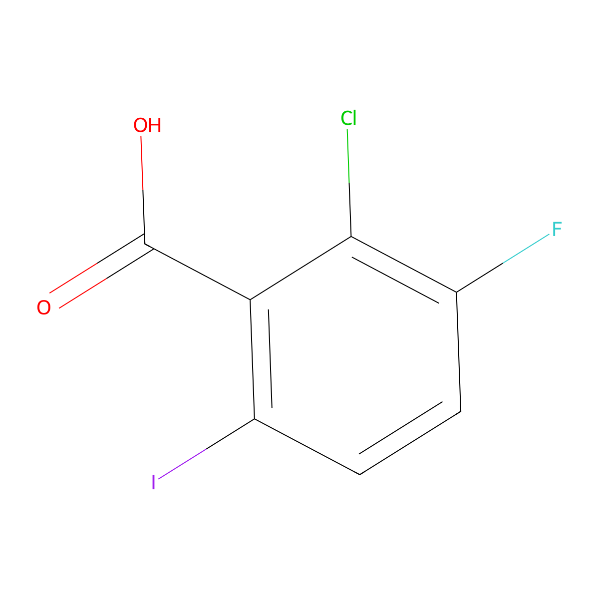 2-Chloro-3-fluoro-6-iodobenzoic acid molecular structure, CAS 1454851-48-9