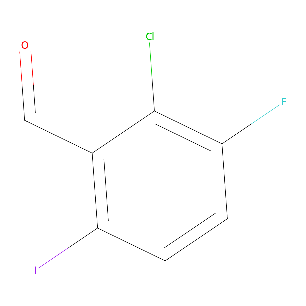 2-Chloro-3-fluoro-6-iodobenzaldehyde molecular structure, CAS 1454851-50-3