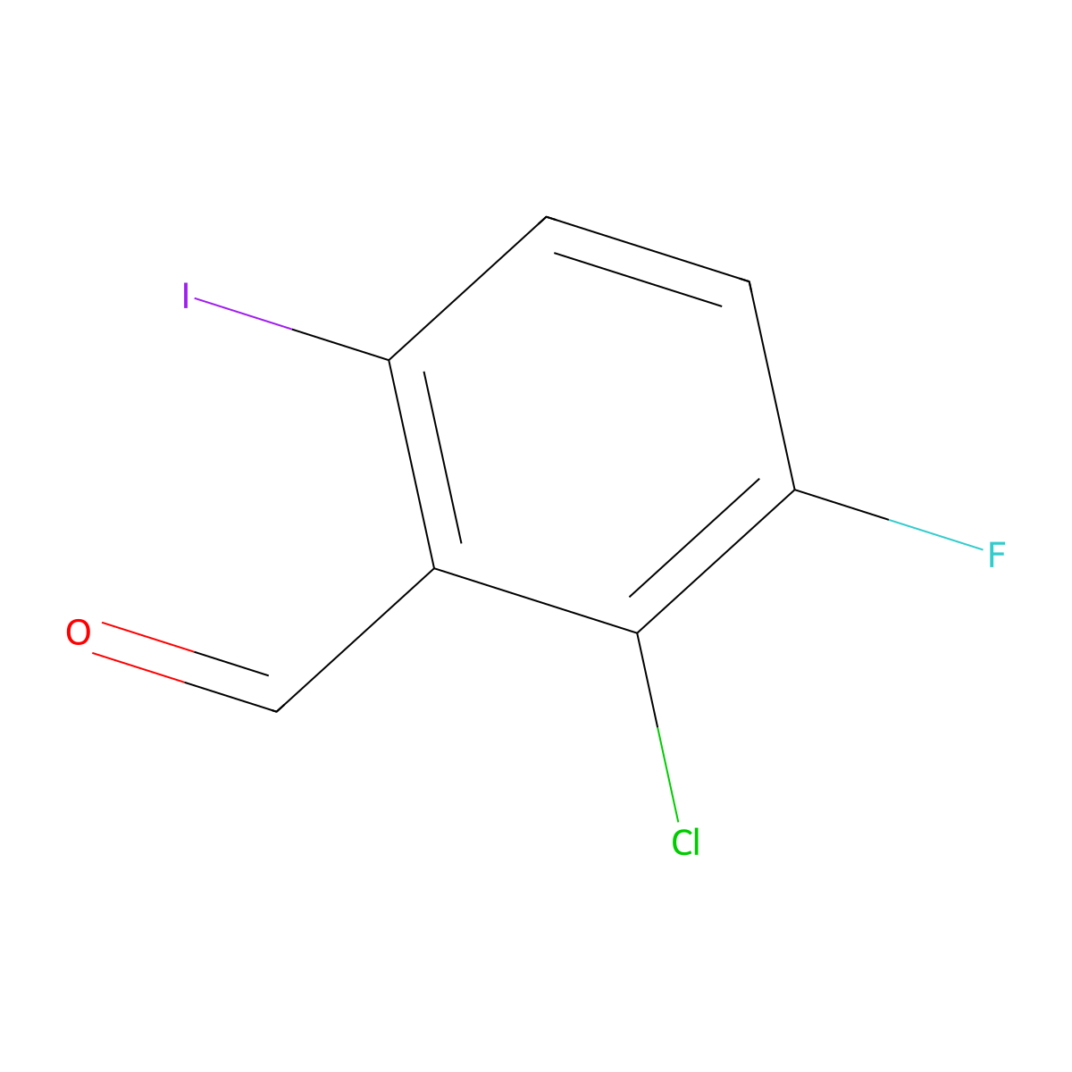 2-Chloro-3-fluoro-6-iodobenzaldehyde molecular structure, CAS 1454851-50-3
