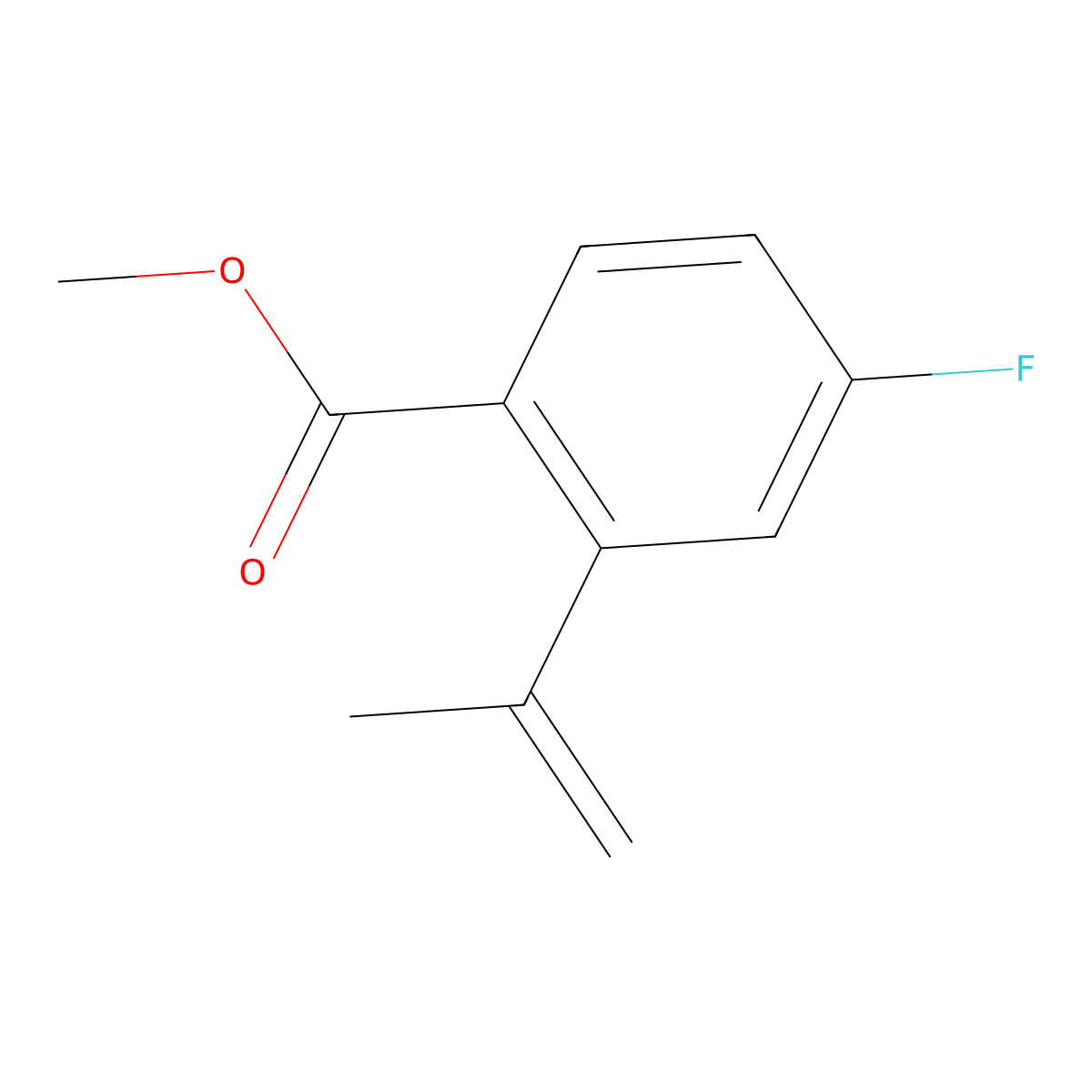 Methyl 4-fluoro-2-prop-1-en-2-ylbenzoate molecular structure, CAS 1454851-60-5