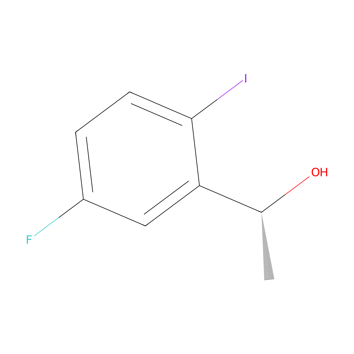 (R)-1-(5-Fluoro-2-iodophenyl)ethanol molecular structure, CAS 1454852-98-2