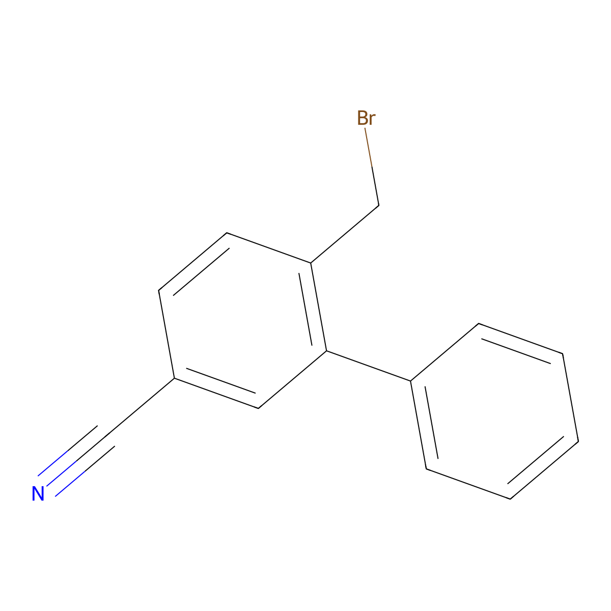 6-(Bromomethyl)-[1,1'-biphenyl]-3-carbonitrile molecular structure, CAS 1454883-51-2