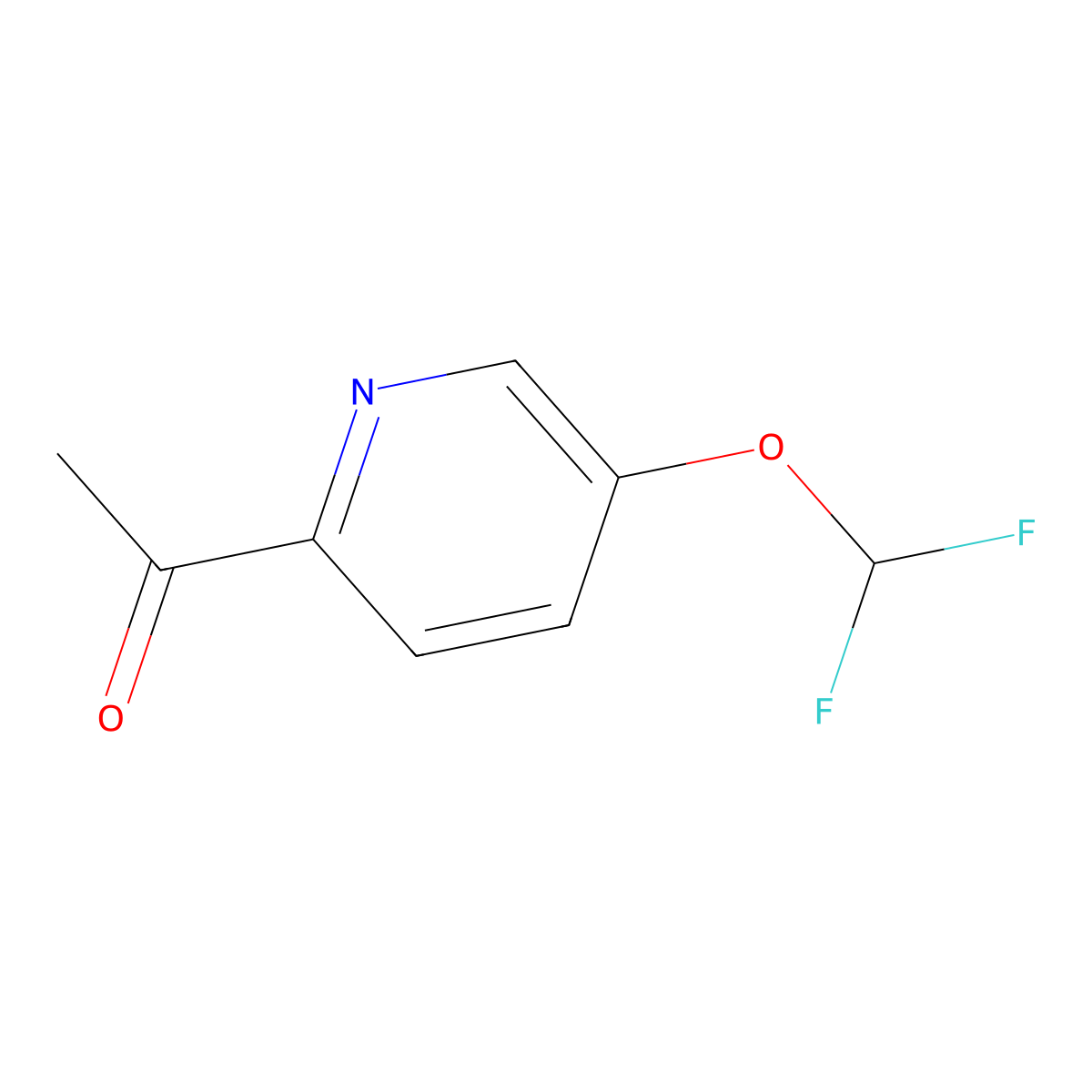 Ethanone, 1-[5-(difluoromethoxy)-2-pyridinyl]- molecular structure, CAS 1454887-03-6