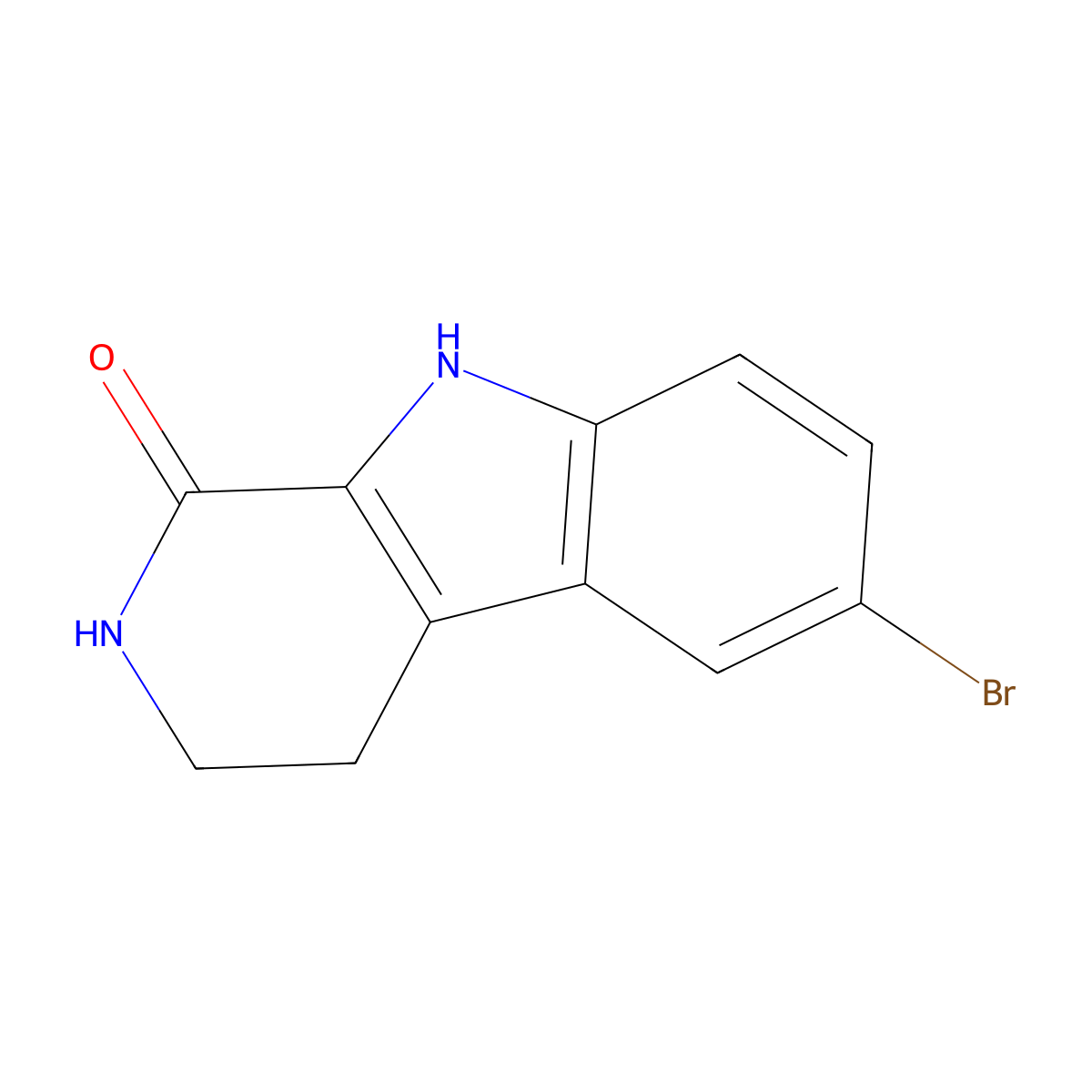 6-Bromo-2,3,4,9-tetrahydro-1H-pyrido[3,4-b]indol-1-one molecular structure, CAS 145489-90-3