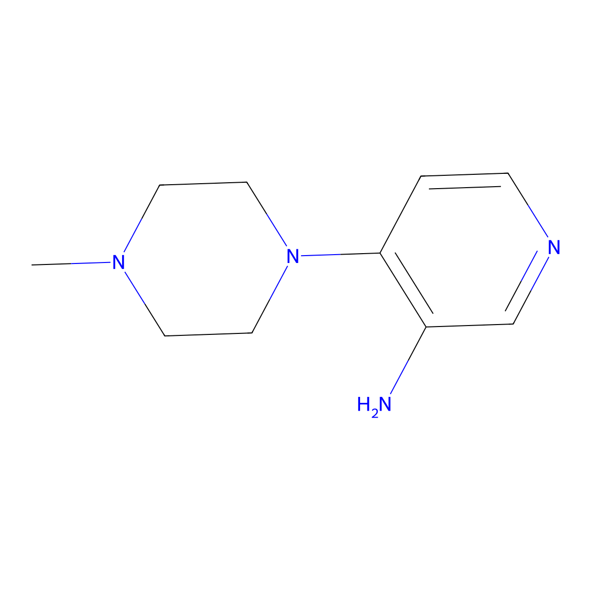 Piperazine, 1-(3-amino-4-pyridyl)-4-methyl- molecular structure, CAS 14549-59-8
