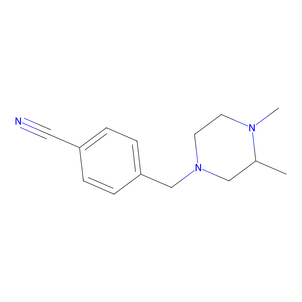 4-[(3,4-Dimethyl-1-piperazinyl)methyl]benzonitrile molecular structure, CAS 1454900-70-9