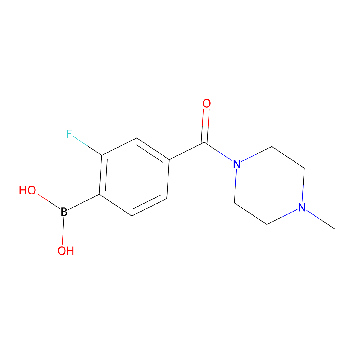 2-Fluoro-4-(4-methyl-1-piperazinylcarbonyl)benzeneboronic acid molecular structure, CAS 1454901-23-5