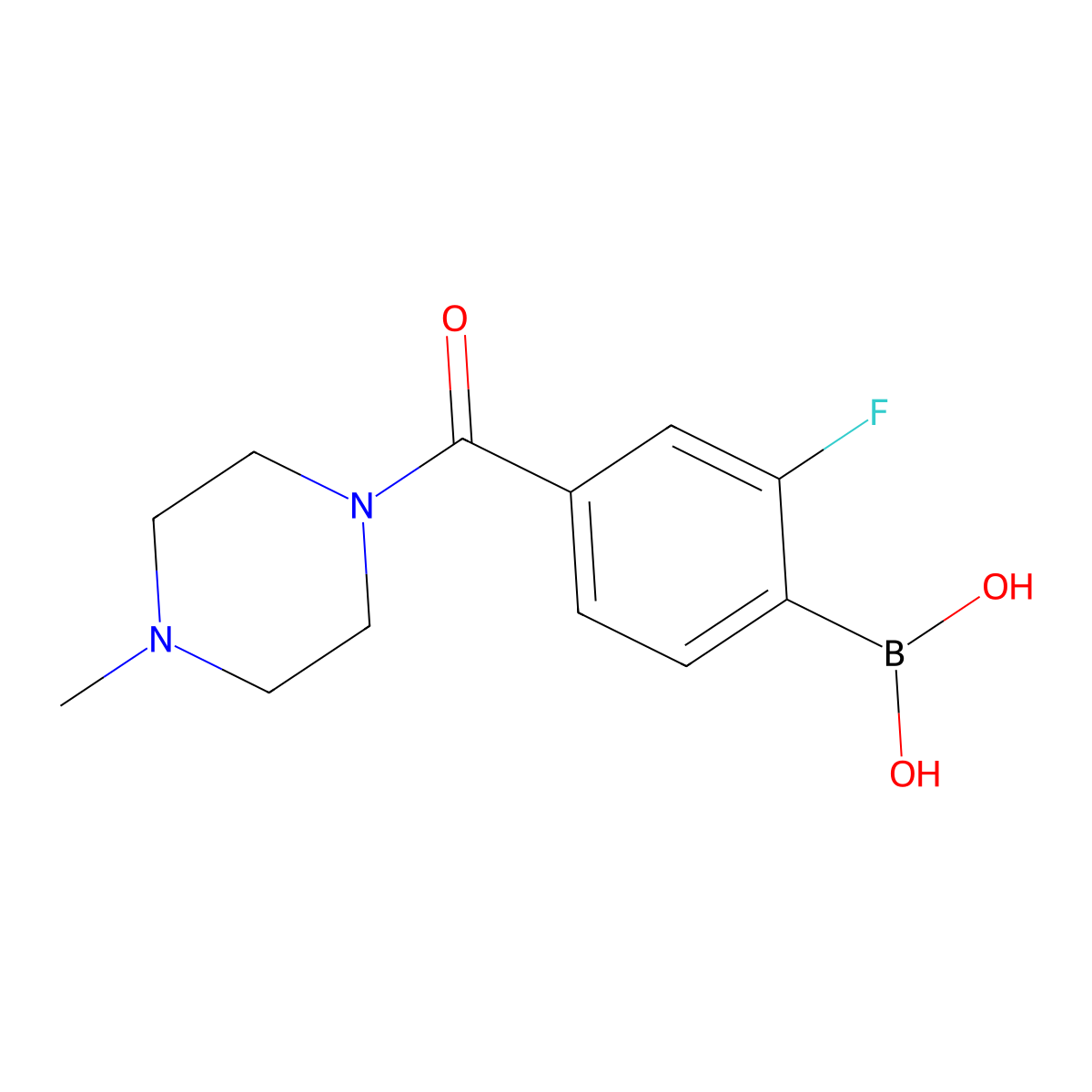 2-Fluoro-4-(4-methyl-1-piperazinylcarbonyl)benzeneboronic acid molecular structure, CAS 1454901-23-5