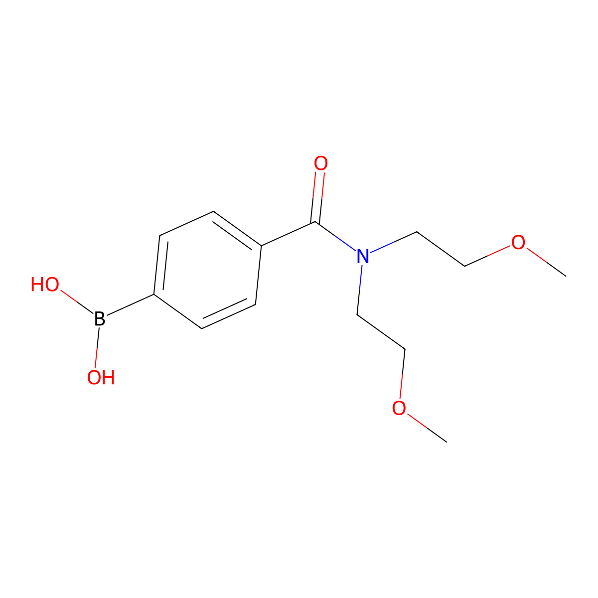 B-[4-[[bis(2-methoxyethyl)amino]carbonyl]phenyl]Boronic acid molecular structure, CAS 1454901-25-7