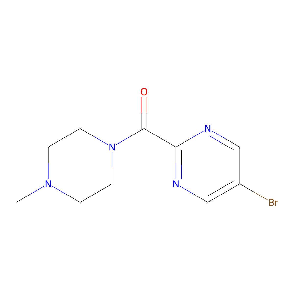 (5-Bromo-2-pyrimidinyl)(4-methyl-1-piperazinyl)methanone molecular structure, CAS 1454901-50-8