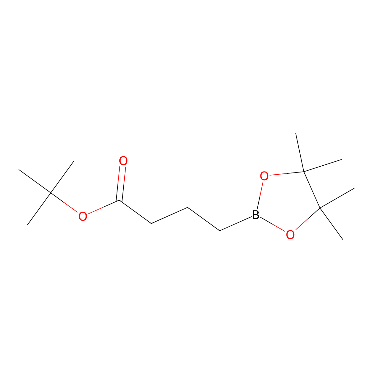 tert-Butyl 4-(tetramethyl-1,3,2-dioxaborolan-2-yl)butanoate molecular structure, CAS 1454901-93-9