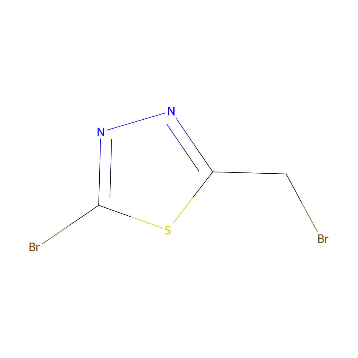 2-Bromo-5-(bromomethyl)-1,3,4-thiadiazole molecular structure, CAS 1454906-50-3