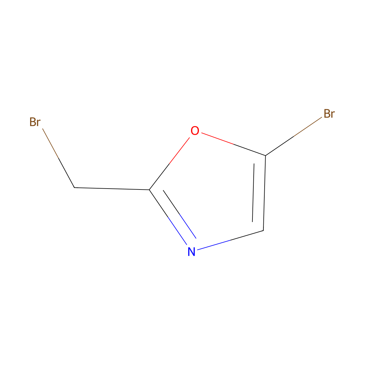 5-Bromo-2-(bromomethyl)oxazole molecular structure, CAS 1454907-15-3