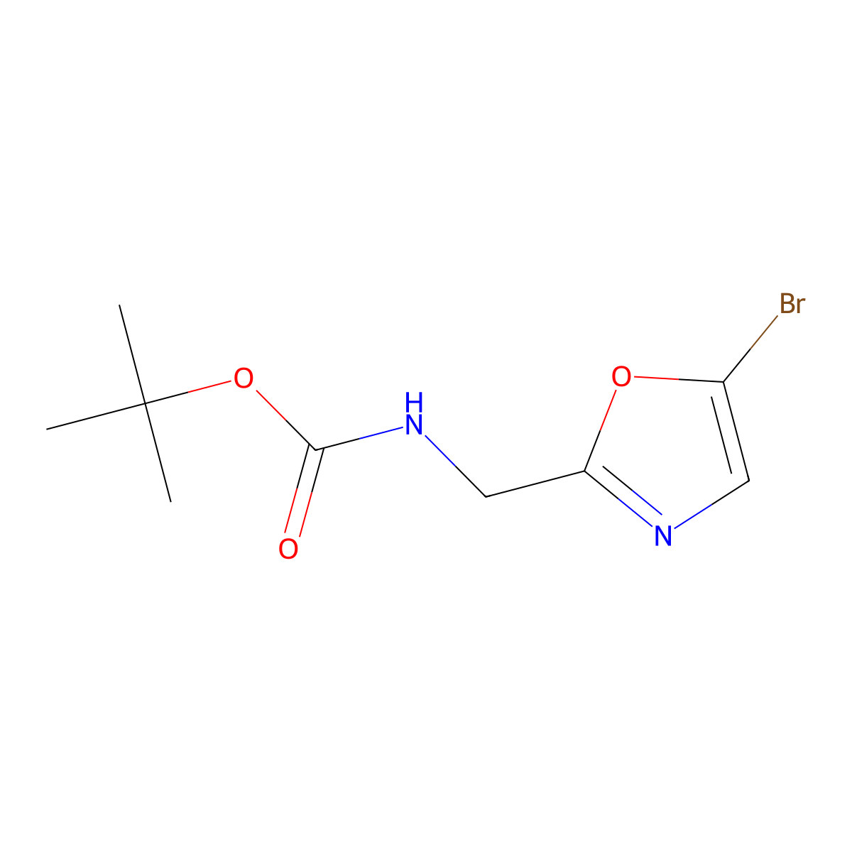 Tert-butyl ((5-bromooxazol-2-YL)methyl)carbamate molecular structure, CAS 1454907-17-5