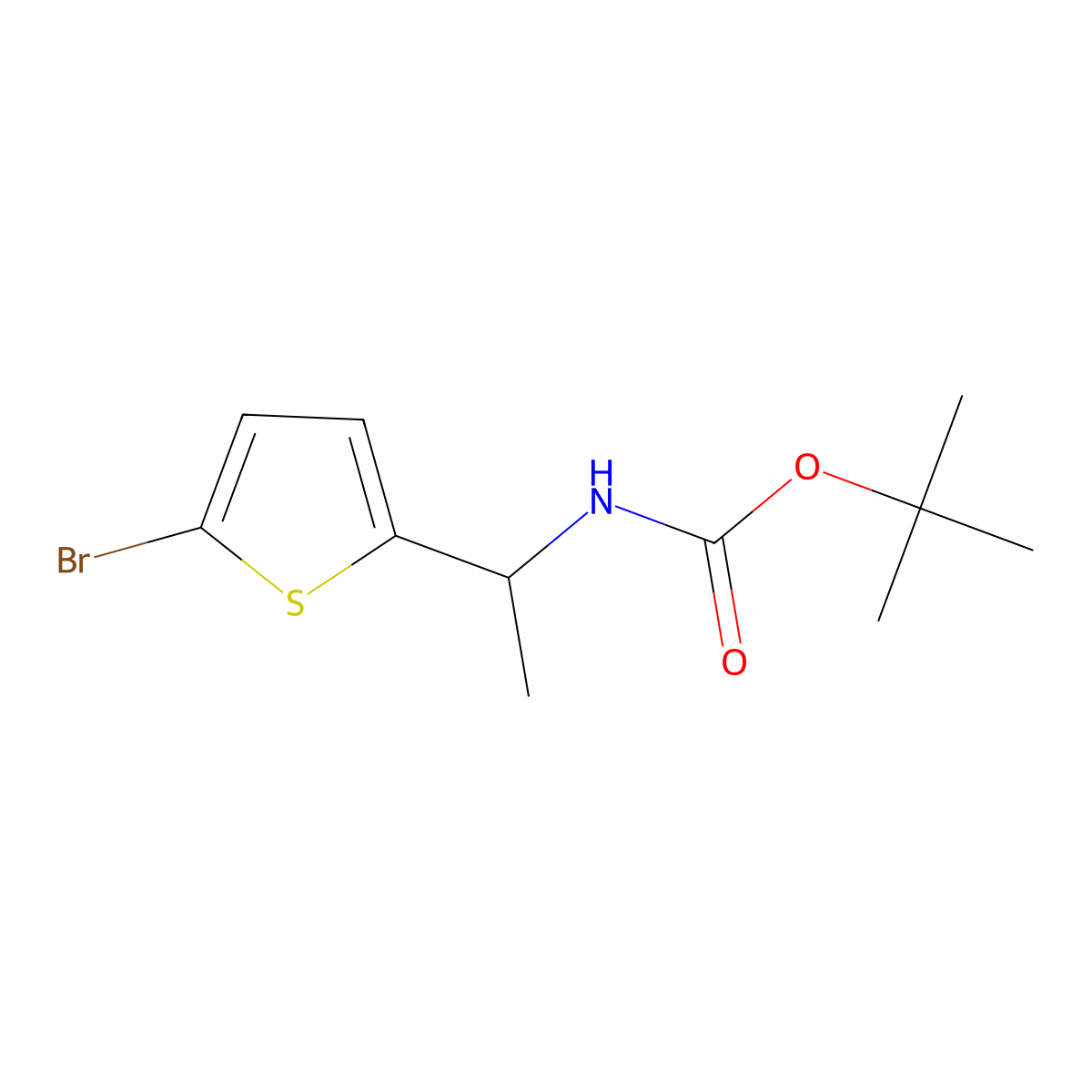 tert-butyl N-[1-(5-bromothiophen-2-yl)ethyl]carbamate molecular structure, CAS 1454907-64-2