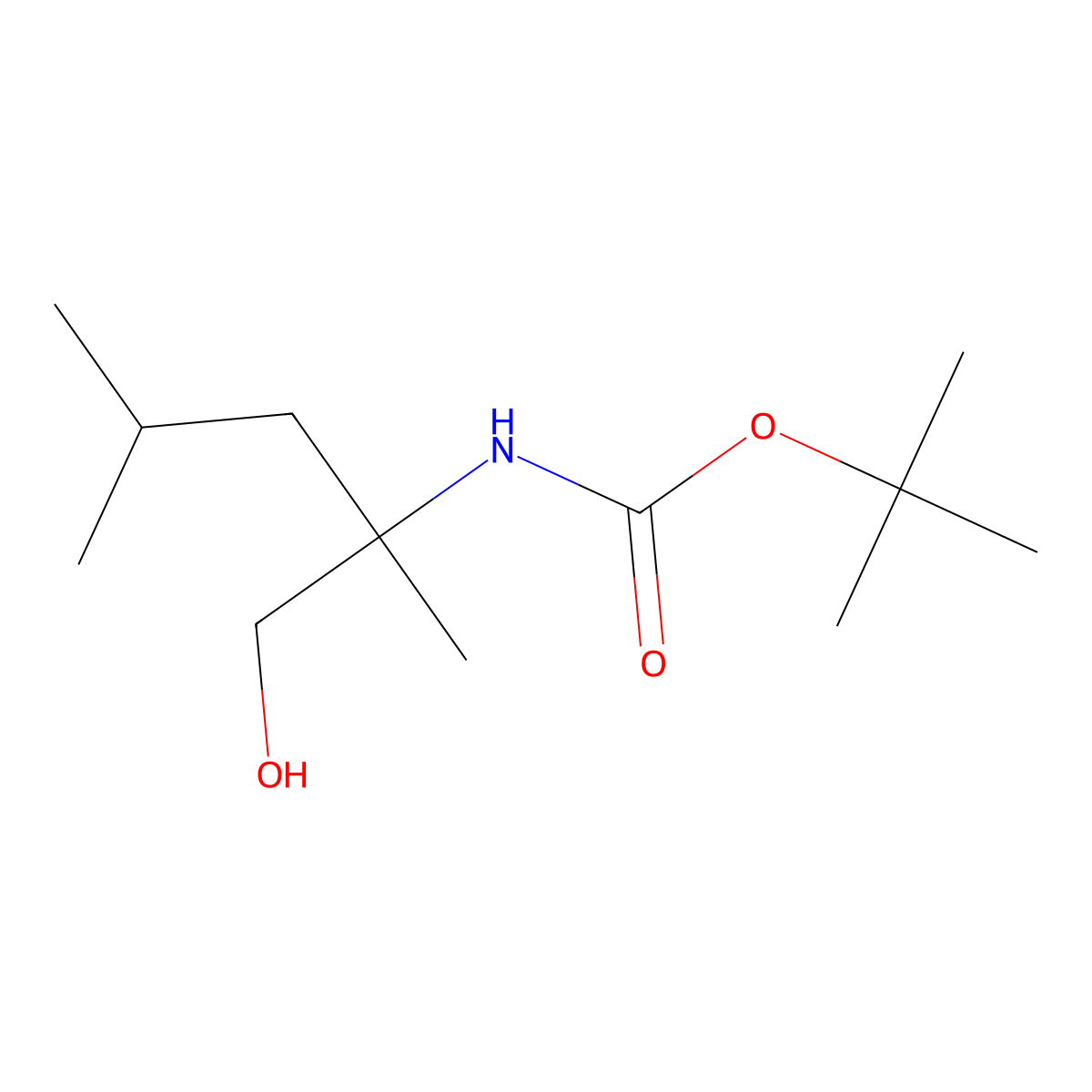 tert-butyl N-(1-hydroxy-2,4-dimethylpentan-2-yl)carbamate molecular structure, CAS 1454914-46-5