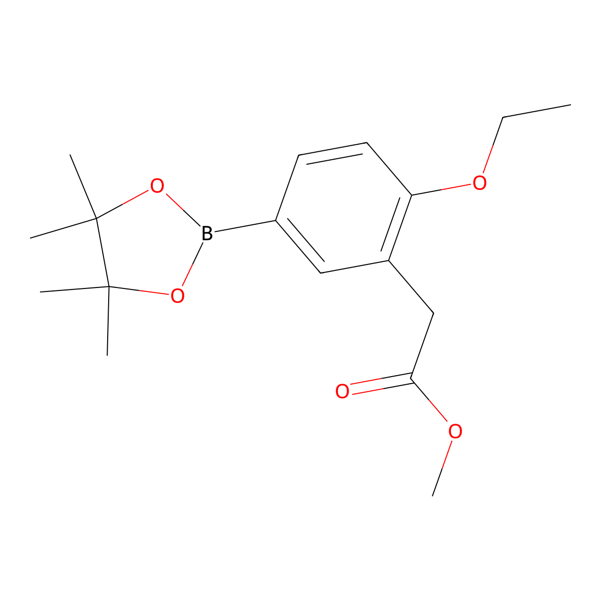 Methyl 2-(2-ethoxy-5-(4,4,5,5-tetramethyl-1,3,2-dioxaborolan-2-yl)phenyl)acetate molecular structure, CAS 1454928-36-9