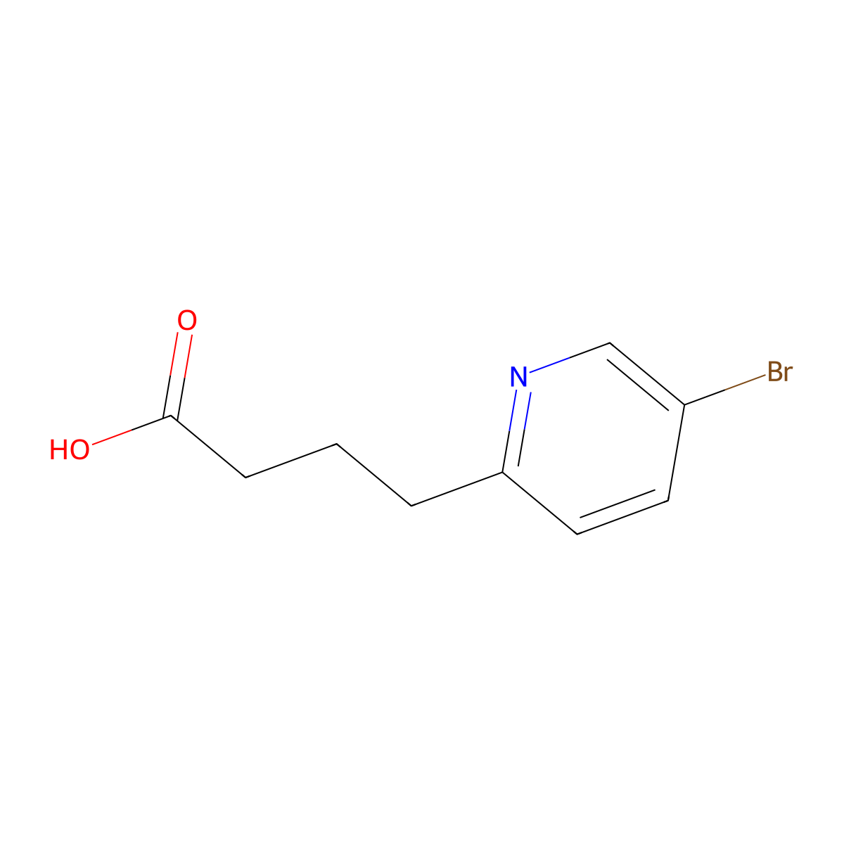 4-(5-Bromopyridin-2-yl)butanoic acid molecular structure, CAS 1454928-83-6