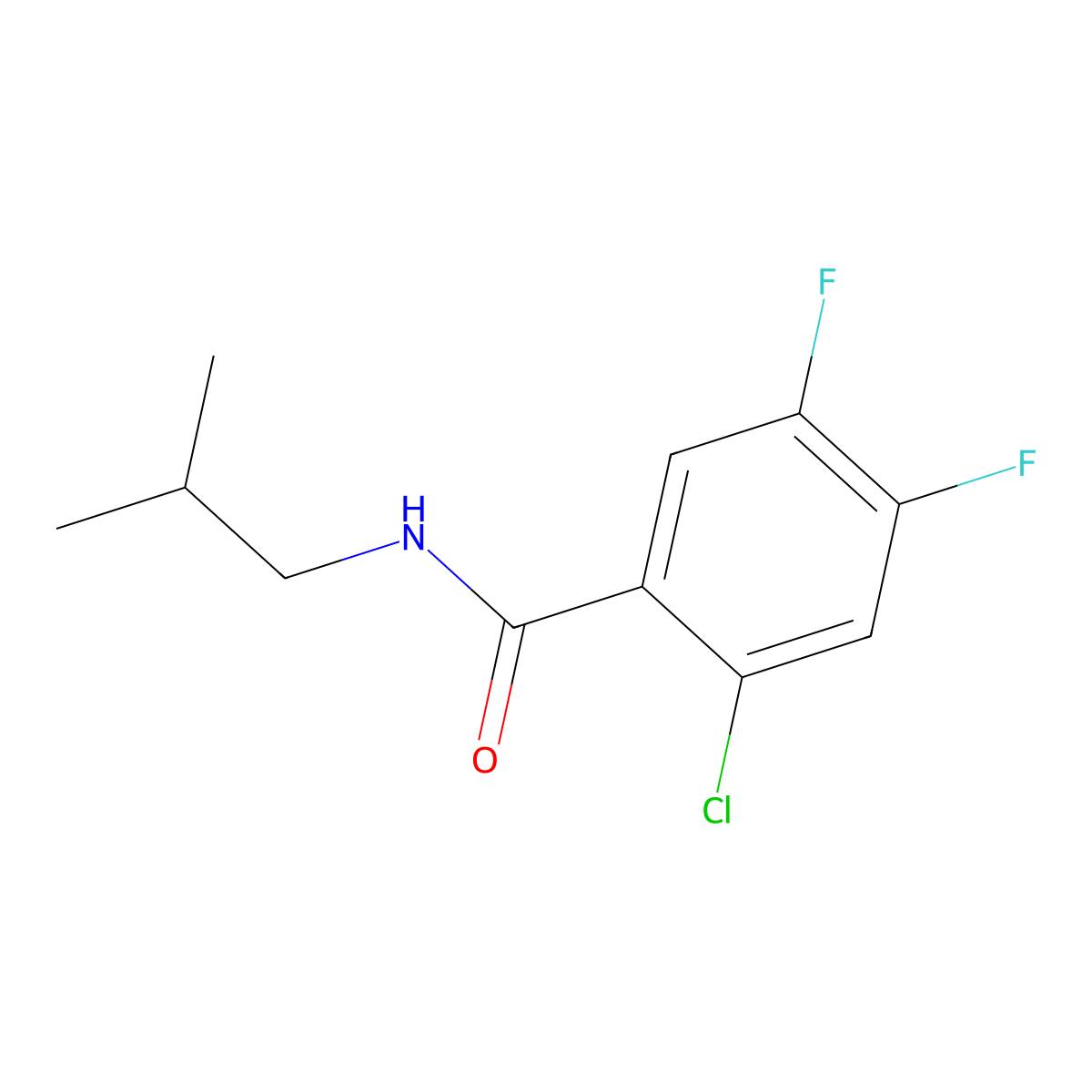 2-chloro-4,5-difluoro-N-isobutylbenzamide molecular structure, CAS 1454930-14-3