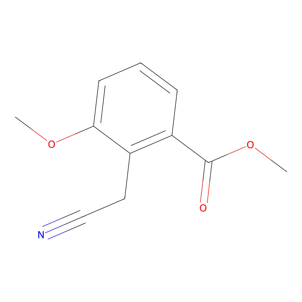 Methyl 2-(cyanomethyl)-3-methoxybenzoate molecular structure, CAS 145498-86-8