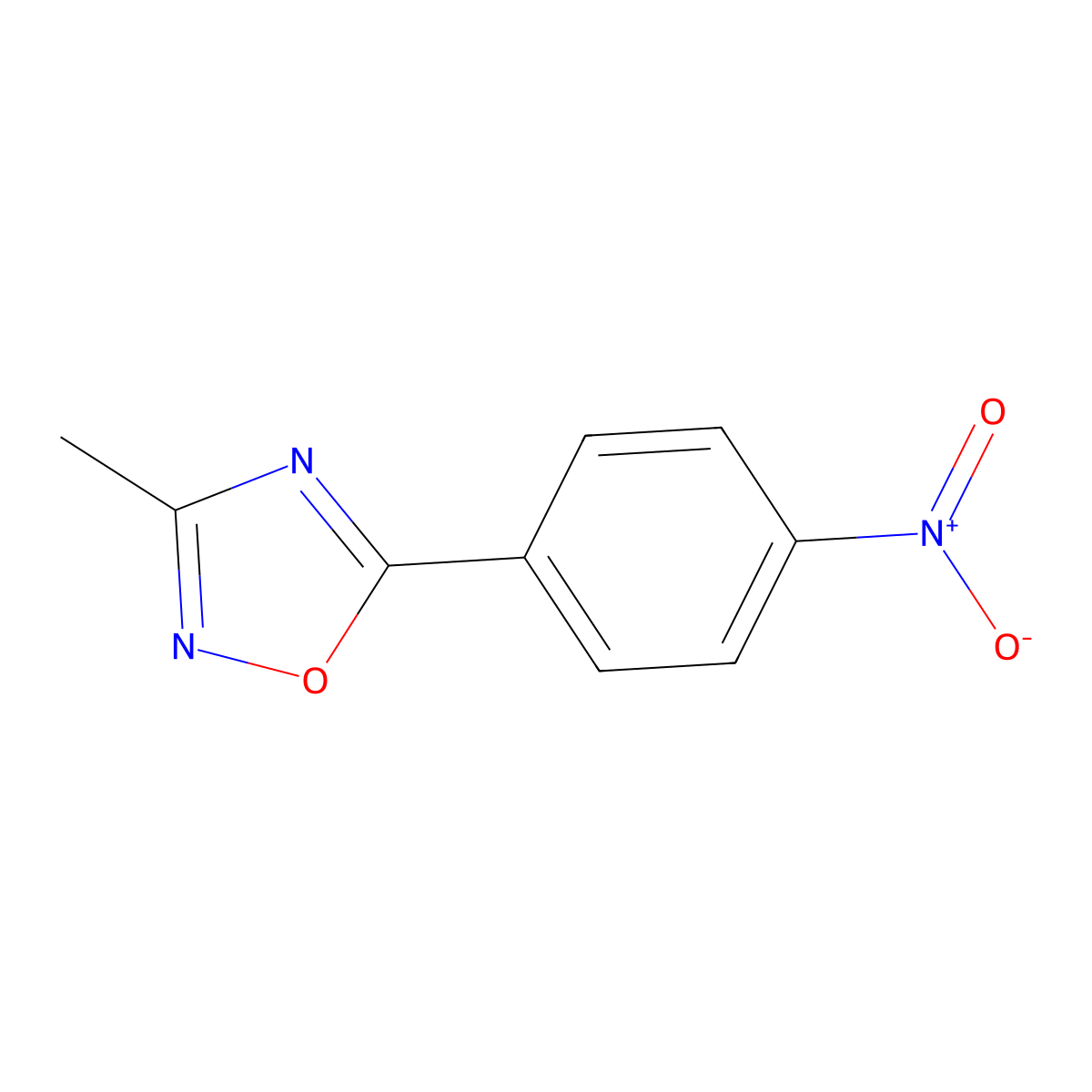 3-Methyl-5-(4-nitrophenyl)-1,2,4-oxadiazole molecular structure, CAS 1455-82-9