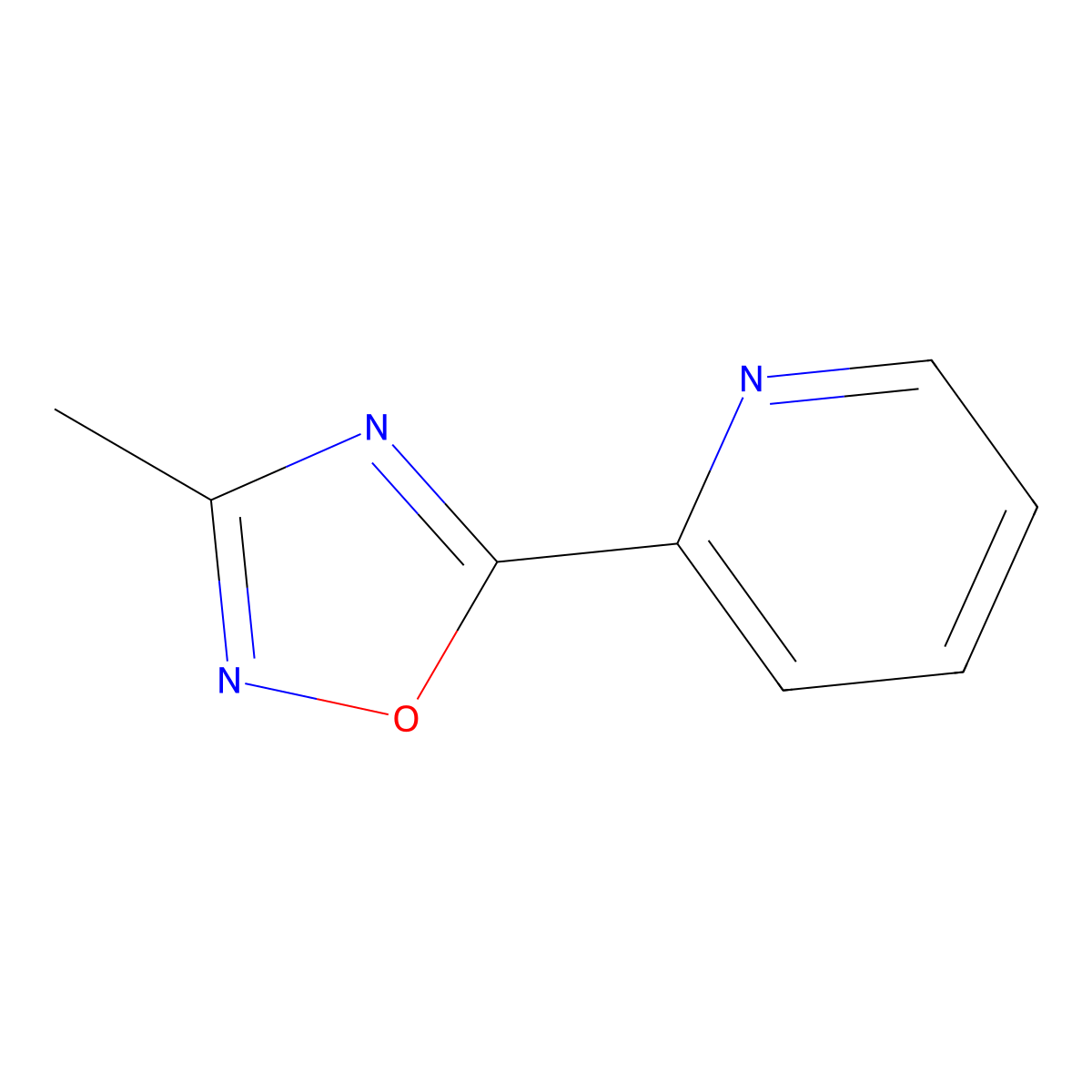2-(3-Methyl-1,2,4-oxadiazol-5-yl)pyridine molecular structure, CAS 1455-84-1