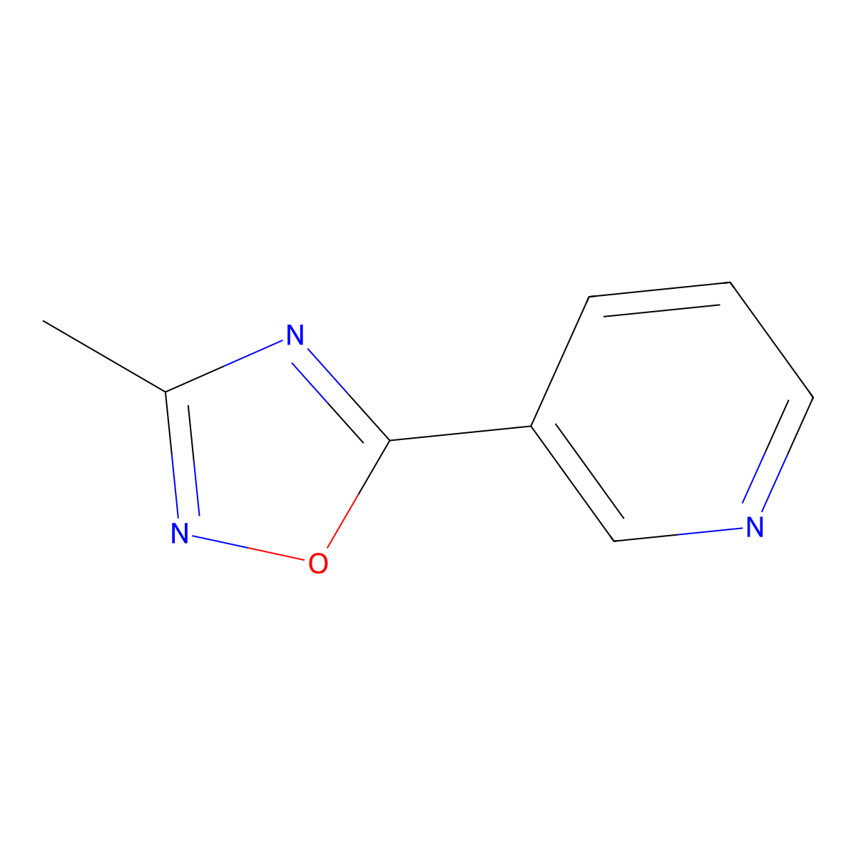 3-(3-Methyl-1,2,4-oxadiazol-5-yl)pyridine molecular structure, CAS 1455-85-2